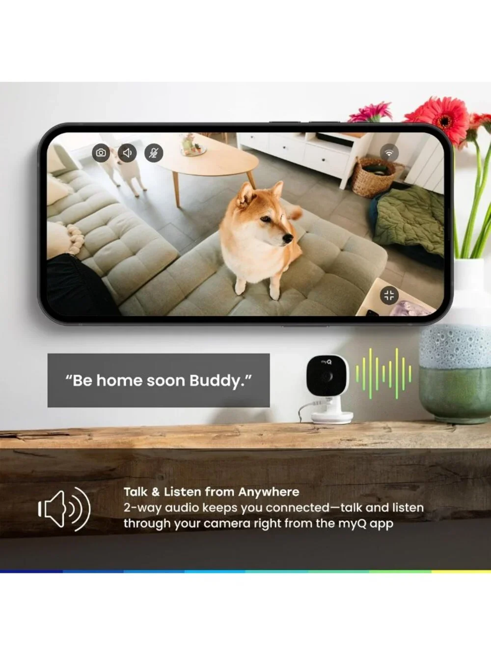 2K Indoor Wi-Fi Security Camera with Night Vision, Motion Detection, 2-Way Audio